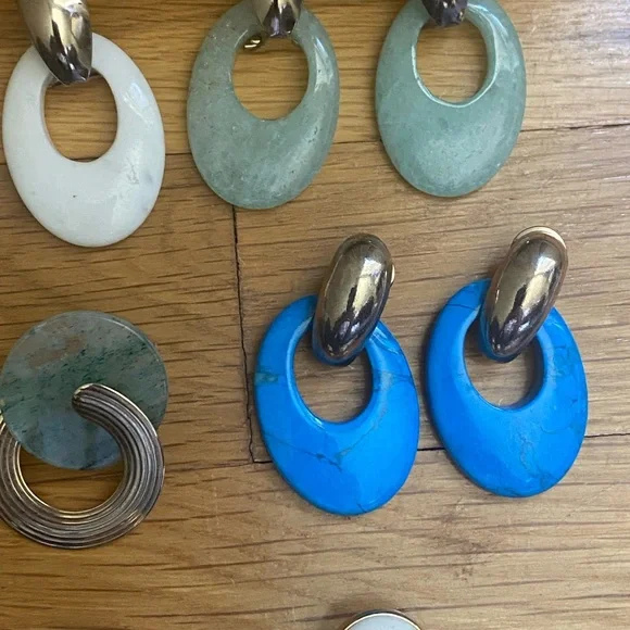 Lot of 5 Pairs of Earrings. Vintage 1970's. - Picture 12 of 15